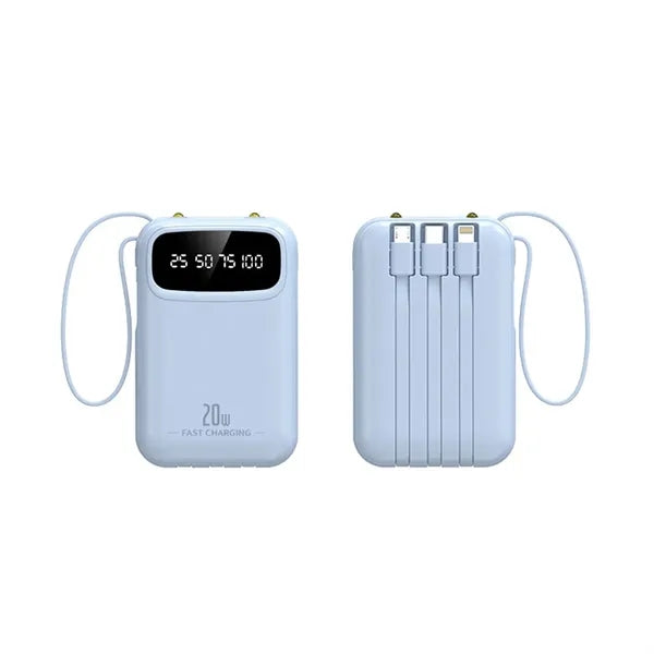 10000 mAh Built-in Cable LED Display Power Bank