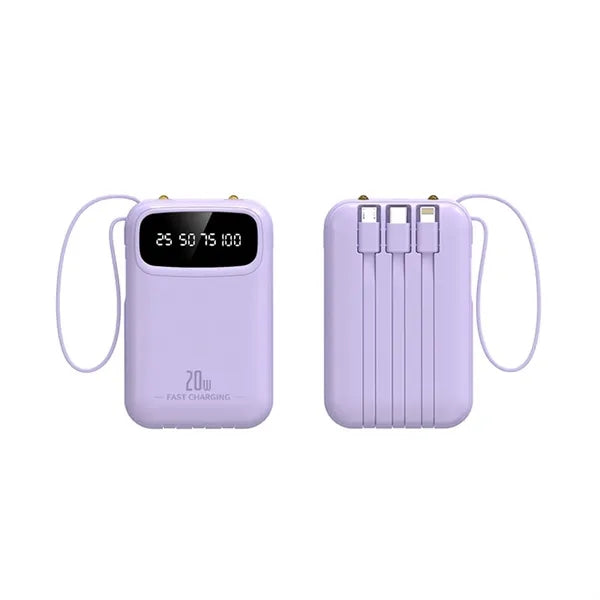 10000 mAh Built-in Cable LED Display Power Bank