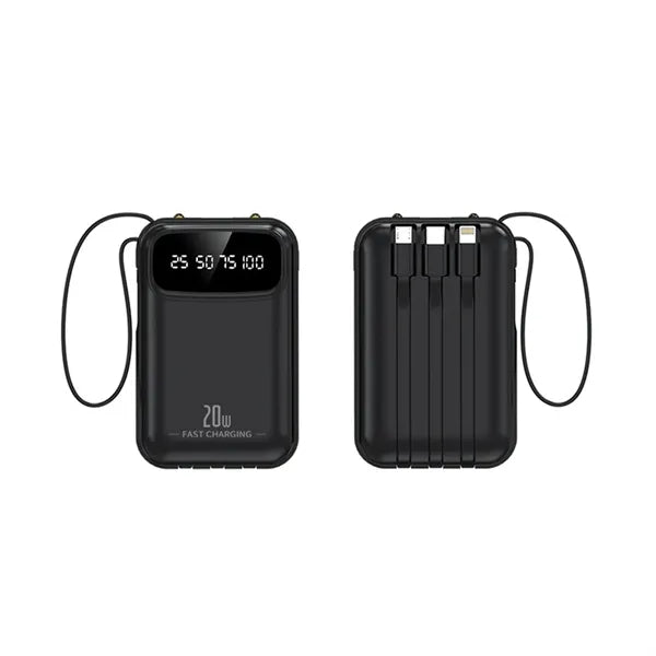 10000 mAh Built-in Cable LED Display Power Bank