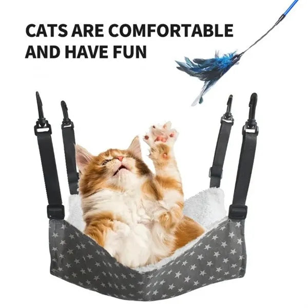 Cat Bed Hammock Adjustable Hooks Swing, Climbing Frame Toy