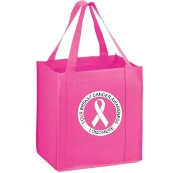 Breast Cancer Awareness Pink Laminated Tote - Screen Print