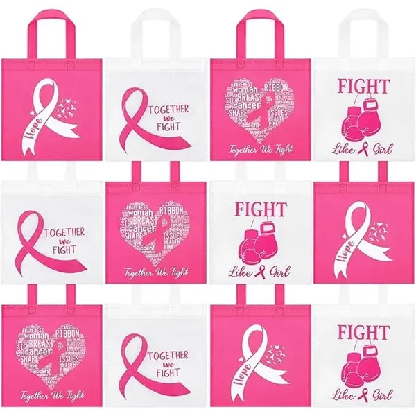 Breast Cancer Awareness Pink Laminated Tote - Screen Print
