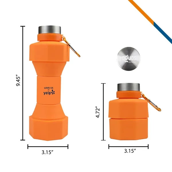 Dumbbell Collapsible Water Bottle - 22 OZ.