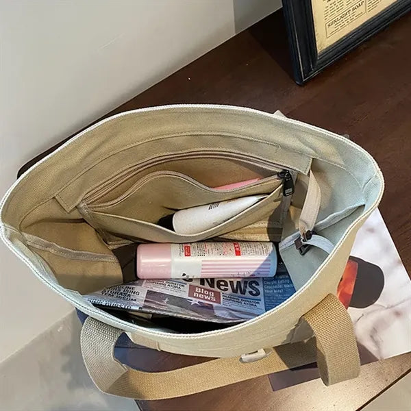 Shopping Daily Shoulder Handbag Travel Canvas Tote Bag
