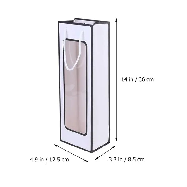 Kraft Paper Clear Wine Gift Bag