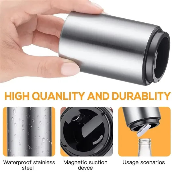 Automatic Stainless Steel Push Pop Magnetic Bottle Opener