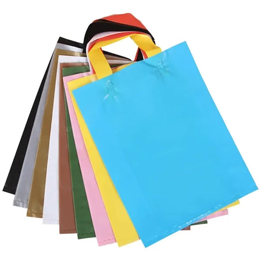 Disposable Plastic Merchandise Gift Tote Bag Shopper Handbag