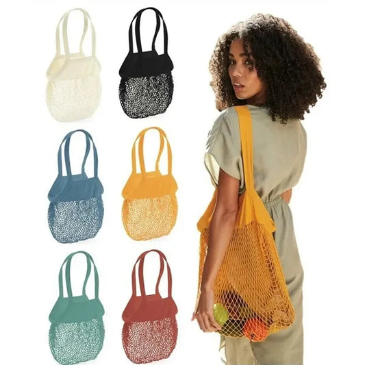 Cotton Mesh Net Produce Grocery Bag Mushroom Hunting Handbag