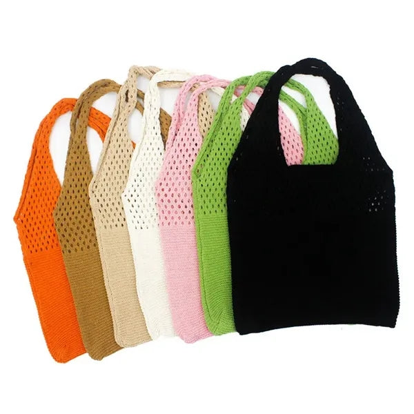 Crochet Shopping Grocery Bag Knitted Daily Tote Handbag