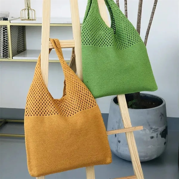 Crochet Shopping Grocery Bag Knitted Daily Tote Handbag