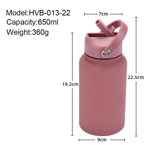 22oz Sports-Style Stainless Steel Vacuum Flask Insulated cu