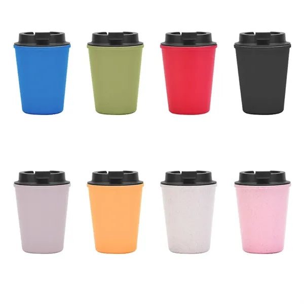 12oz Eco Wheat Straw Double-Layered Plastic Coffee Cup
