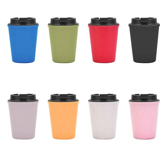 12oz Eco Wheat Straw Double-Layered Plastic Coffee Cup