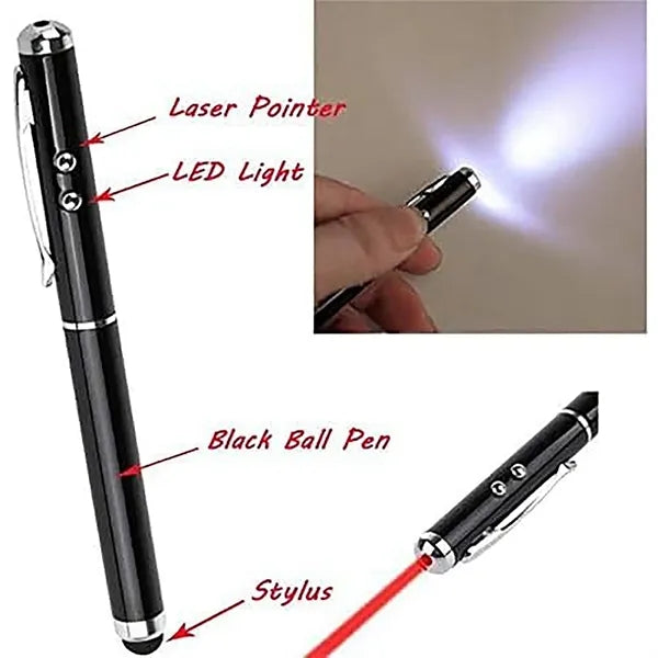 4-in-1 Laser Pointer LED Flashlight Touchscreen Stylus