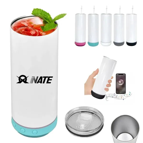 20oz Music Speaker Tumbler With Straw