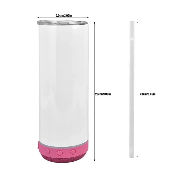 20oz Music Speaker Tumbler With Straw