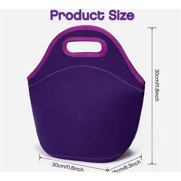 Neoprene Waterproof & Insulated Lunch Tote Bag with Zipper