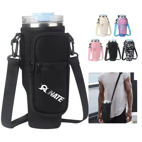 Water Bottle Carrier with Pocket