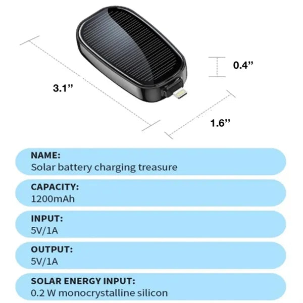1200Mah Mini Emergency Solar Power Bank