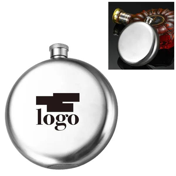 Mirror Finish 8Oz Round Hip Flask