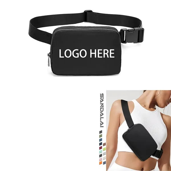 Mini Crossbody Sling Belt Bag Chest with Adjustable Shoulder