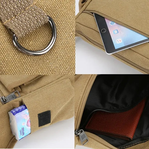 Retro Canvas Hobo Tote Messenger Bag Large Capacity