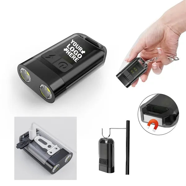 Mini Keychain Flashlight Rechargeable Light