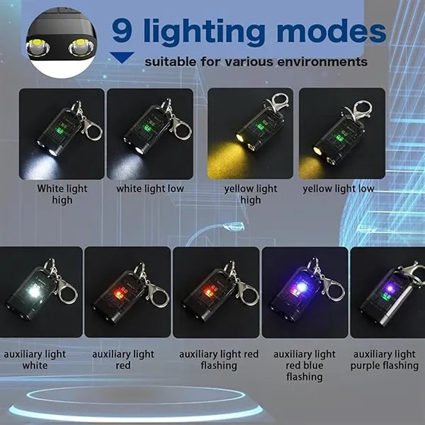 Mini Keychain Flashlight Rechargeable Light