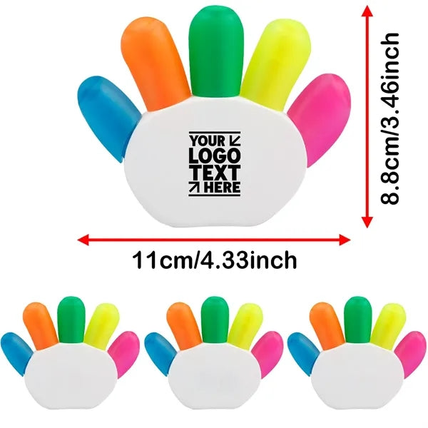 Highlighter Cartoon Finger Shape Five-Color Palm Marker