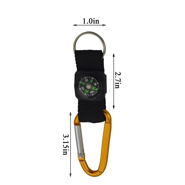 Carabiner With Compass For Camping Outdoors Adventure