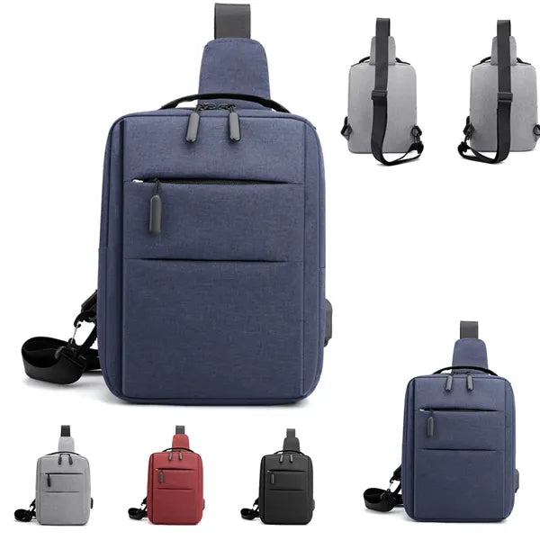 Waterproof Crossbody Sling Chest Bag With USB Charging Port