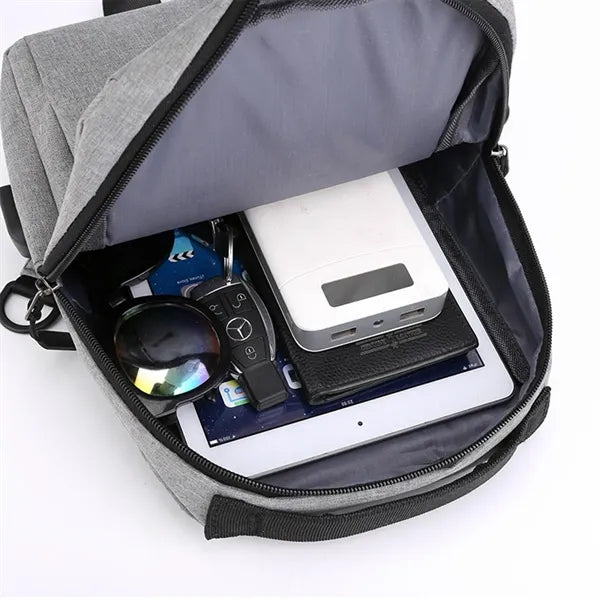 Waterproof Crossbody Sling Chest Bag With USB Charging Port