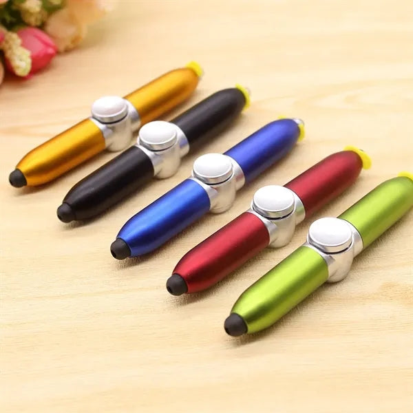 Fingertip Gyro Ballpoint Pen LED Illuminated Stylus