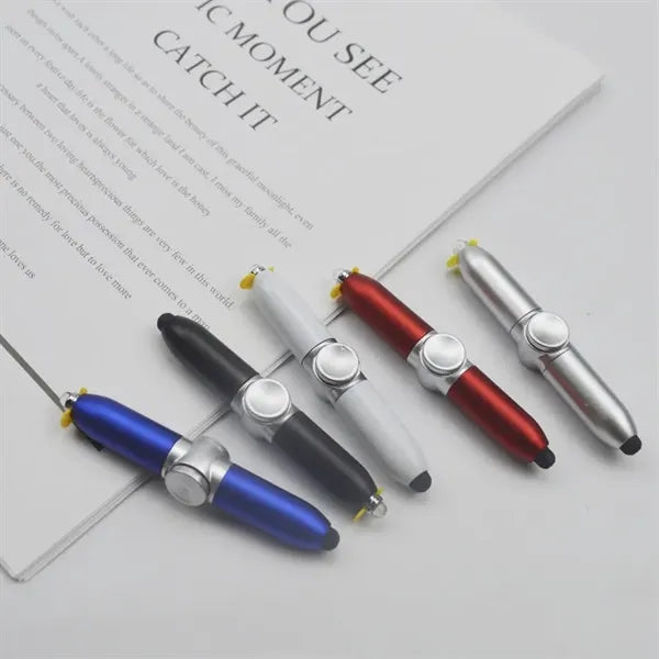 Fingertip Gyro Ballpoint Pen LED Illuminated Stylus