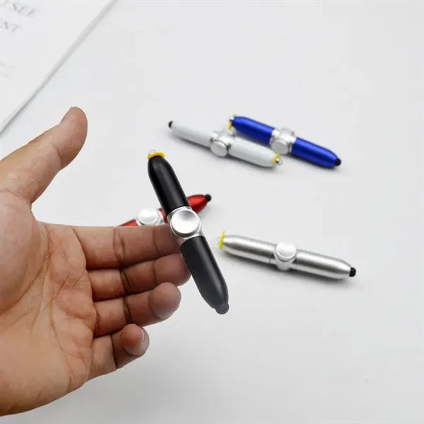 Fingertip Gyro Ballpoint Pen LED Illuminated Stylus