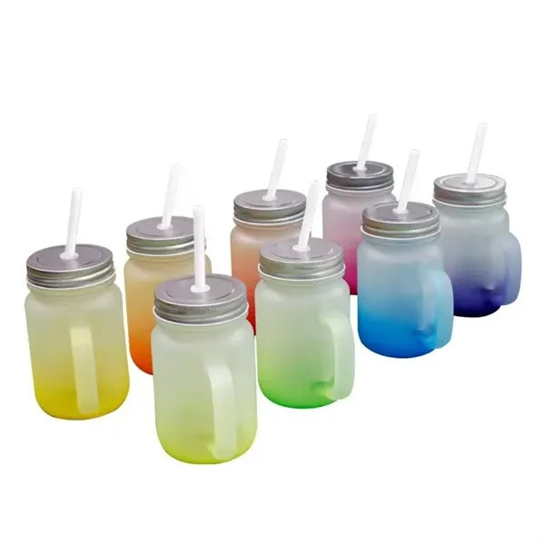 14.5OZ Gradient Tumbler Mason Cup With Handle