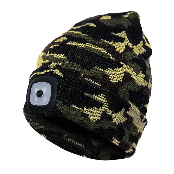Unisex USB Rechargeable LED Beanie Hat with Light