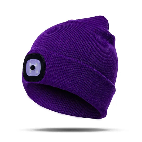 Unisex USB Rechargeable LED Beanie Hat with Light