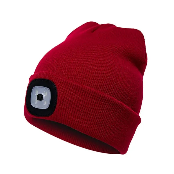 Unisex USB Rechargeable LED Beanie Hat with Light