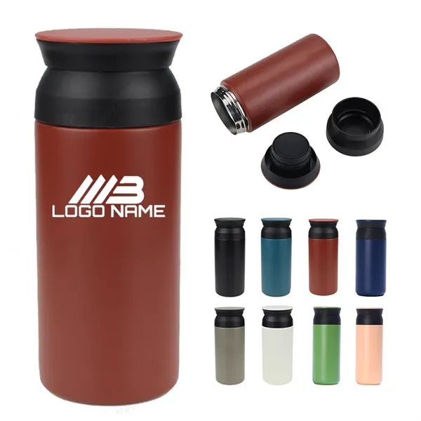 12oz Stainless Steel Water Bottle with Flattop Lid