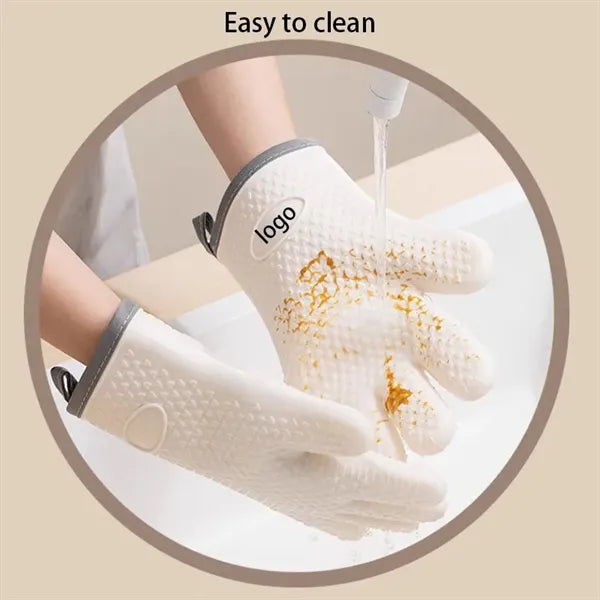 Kitchen Double-Layer Heat Resistant Oven Baking Gloves