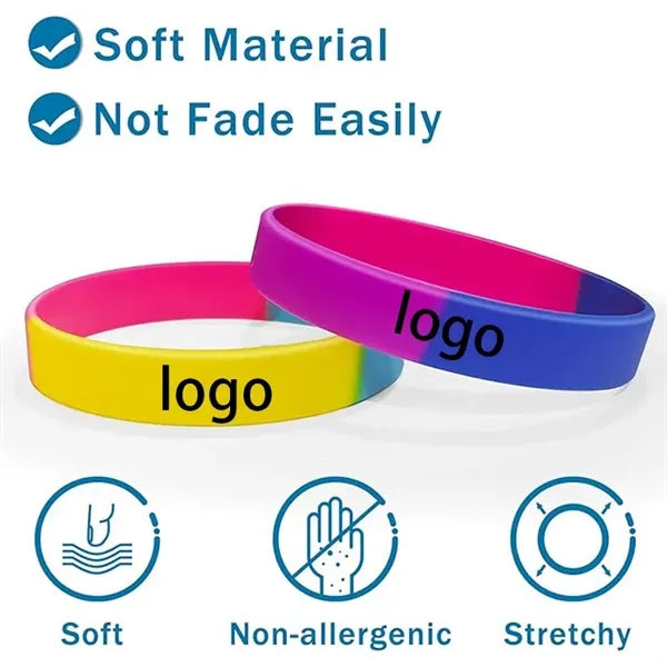 Pattern Rubber Silicone Sports Bracelets Wristbands