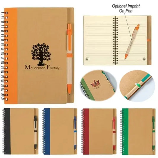 Recycled Spiral Notebook with Pen