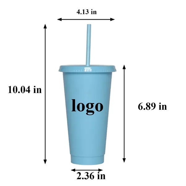 Plastic Cute Cups With Lids And Straws Bulk For Iced Coffee