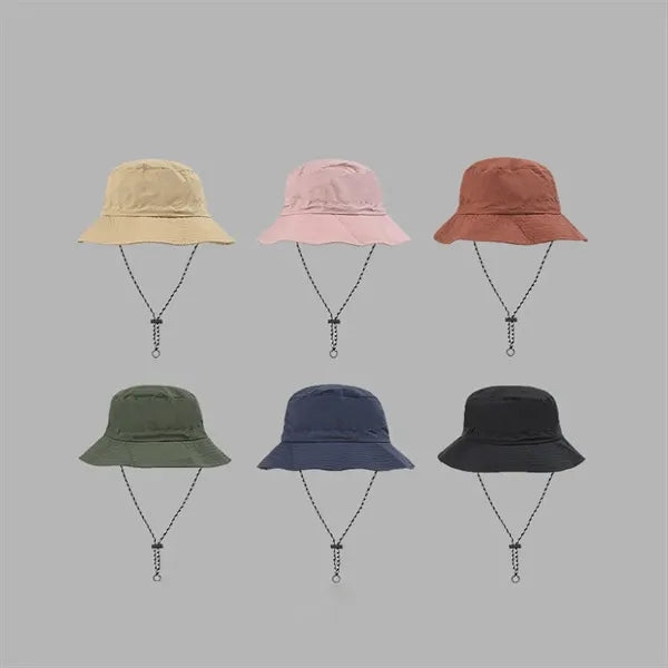 Foldable Unisex Bucket Sun Hat, Wide Brim Fishing Boonie Cap