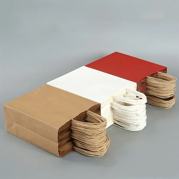 Kraft Paper Gift Bag with Handles for Shopping Party Retail