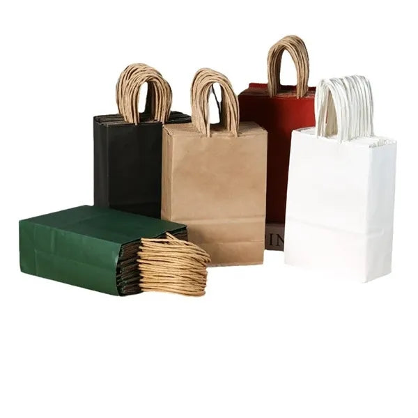 Kraft Paper Gift Bag with Handles for Shopping Party Retail