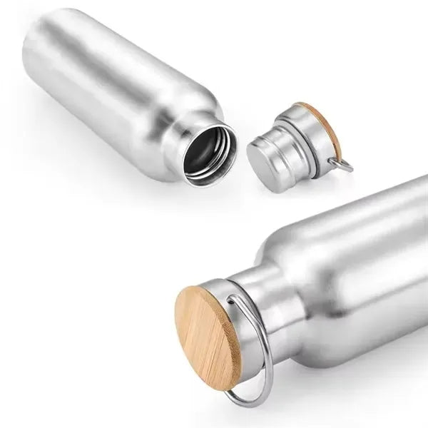 20oz Stainless Steel Insulated Flask Bottle with Bamboo Lid