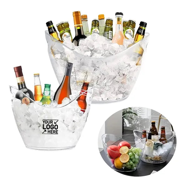 Clear Acrylic Plastic Beverage Tub Champagne Wine Ice Bucket