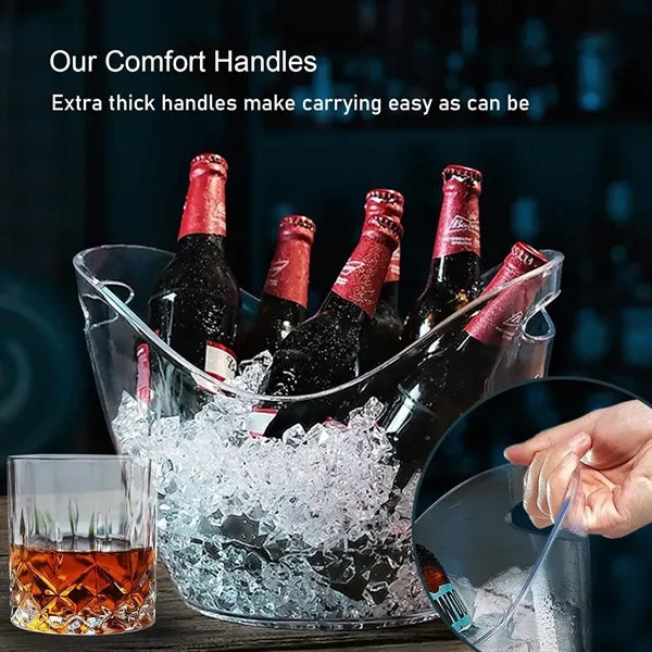 Clear Acrylic Plastic Beverage Tub Champagne Wine Ice Bucket
